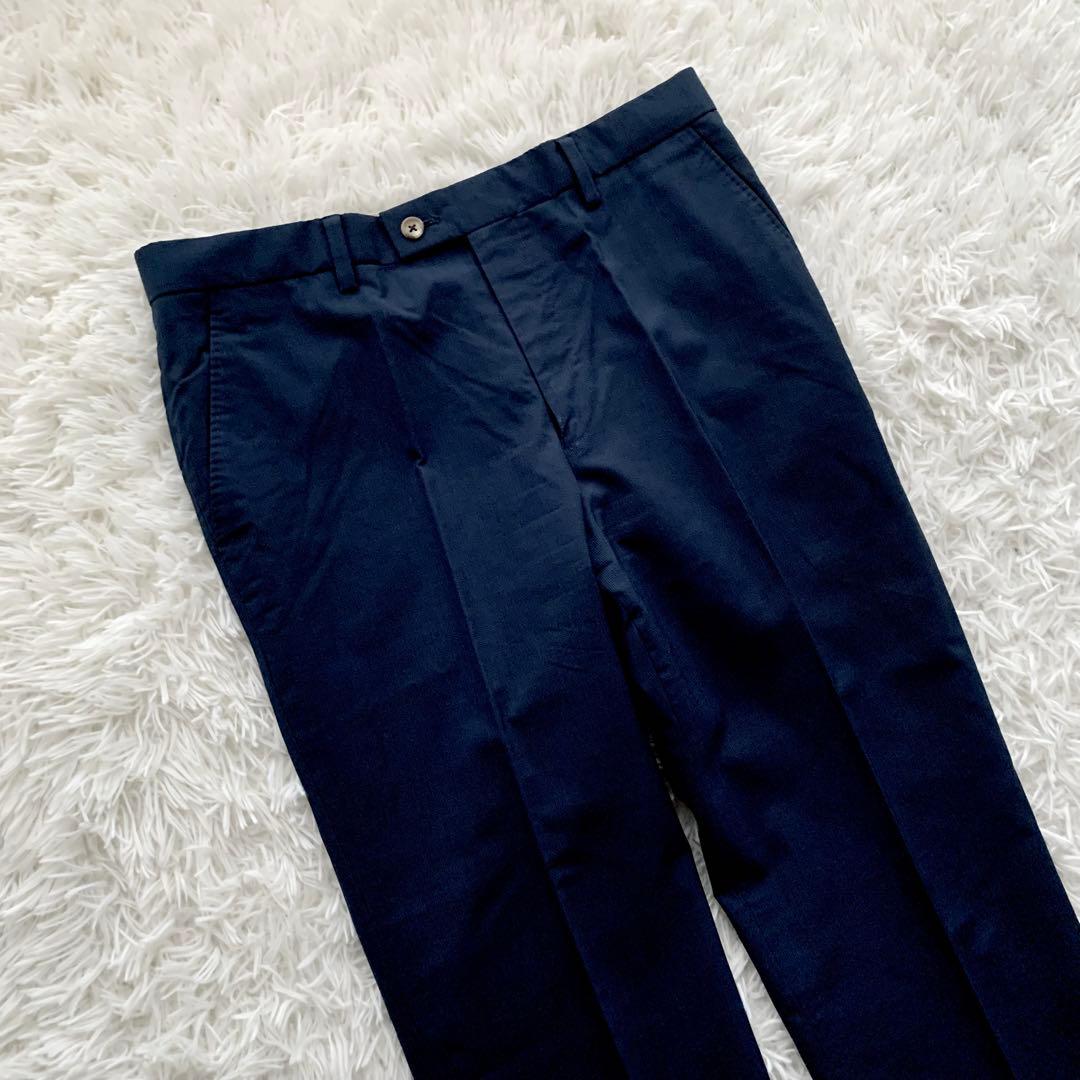 【希少 美品】ポールスミス シルク混 セットアップ スーツ 地図柄 ネイビー