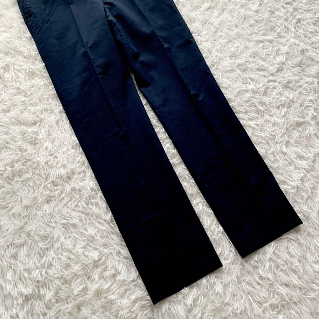 【希少 美品】ポールスミス シルク混 セットアップ スーツ 地図柄 ネイビー