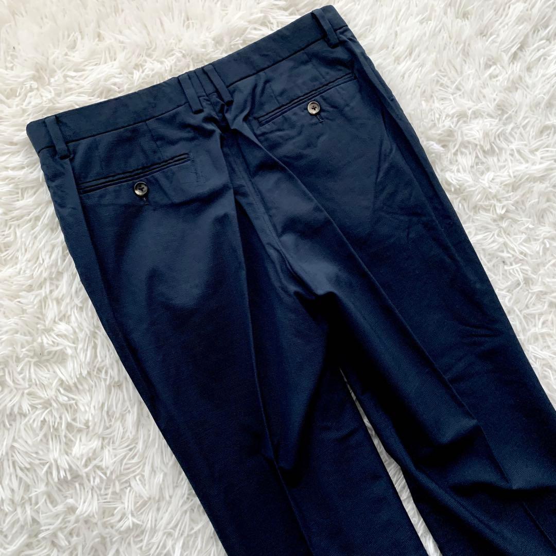 【希少 美品】ポールスミス シルク混 セットアップ スーツ 地図柄 ネイビー