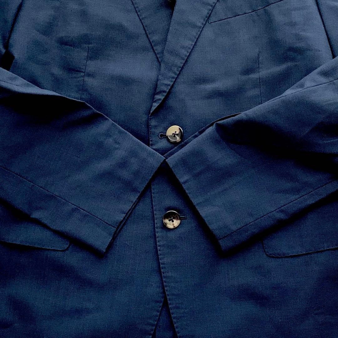 【希少 美品】ポールスミス シルク混 セットアップ スーツ 地図柄 ネイビー