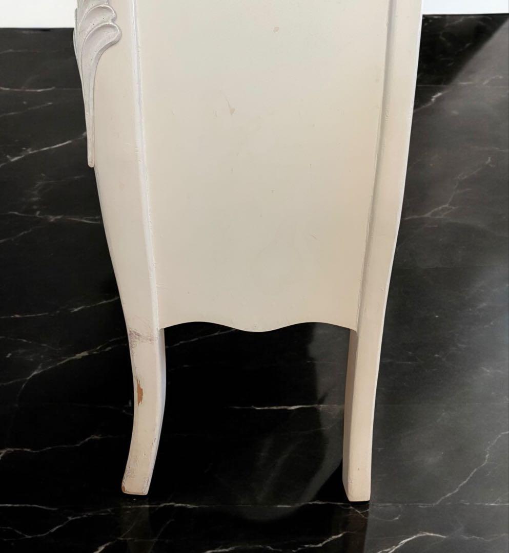 アンティーク★ロココ調猫脚の3段チェスト　ホワイト　60×34×76センチ