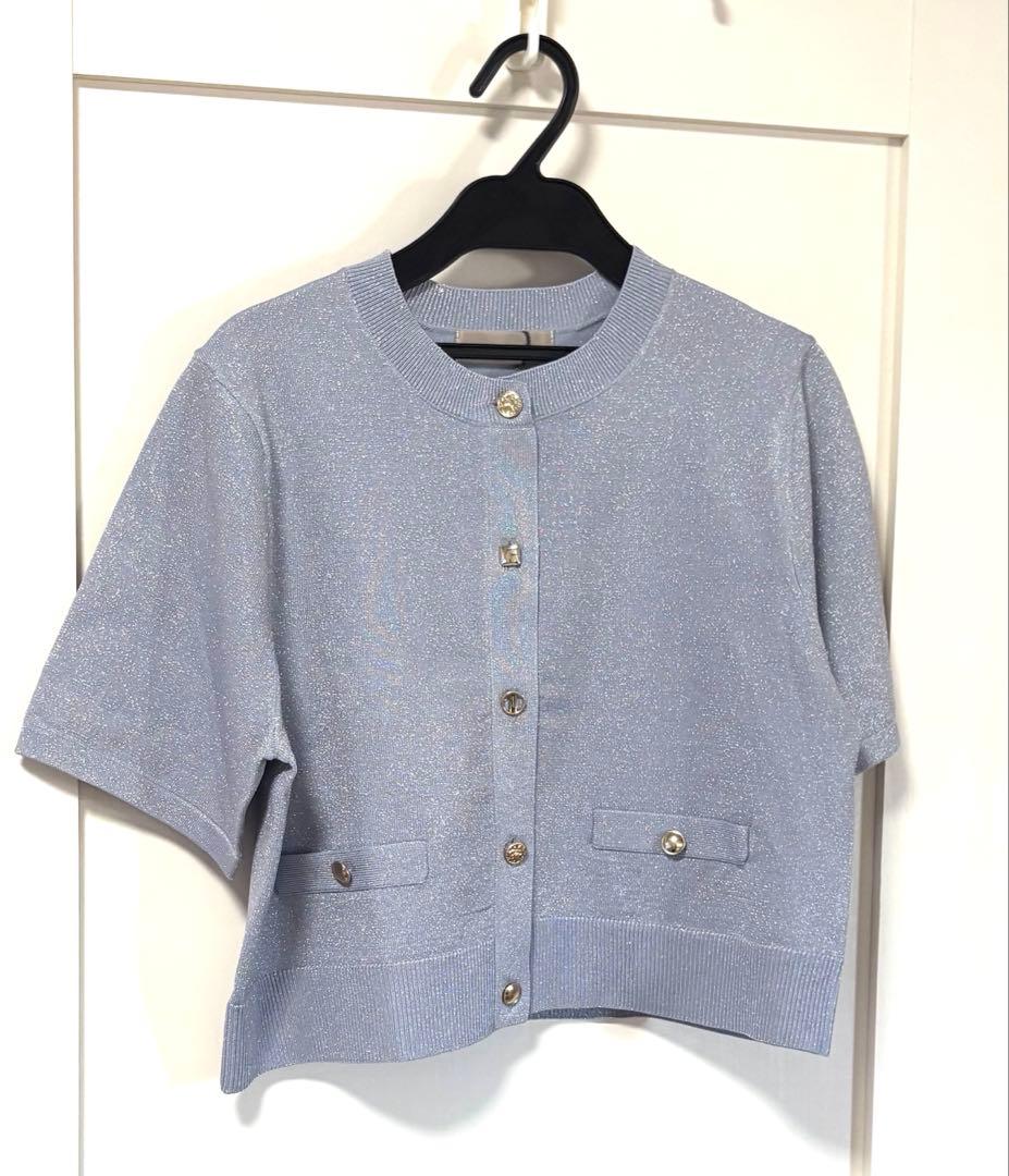 【新品、タグ付き】 JUSGLITTY ラメ ニット カーディガン