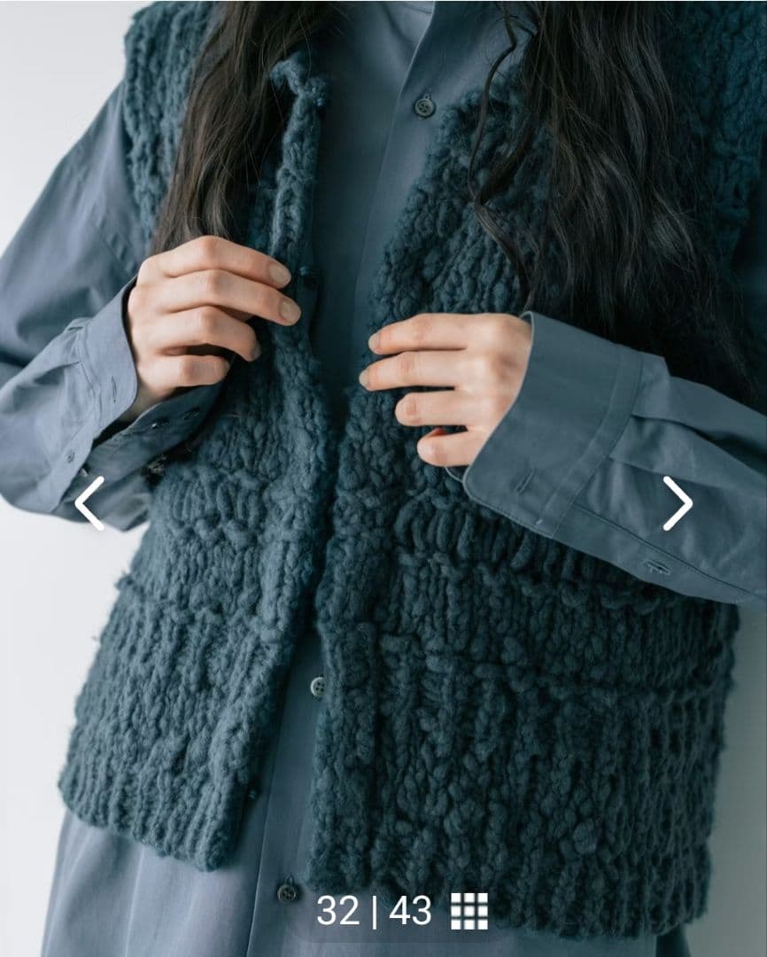 北欧、暮らしの道具店　ウール混のチャンキーニットベスト