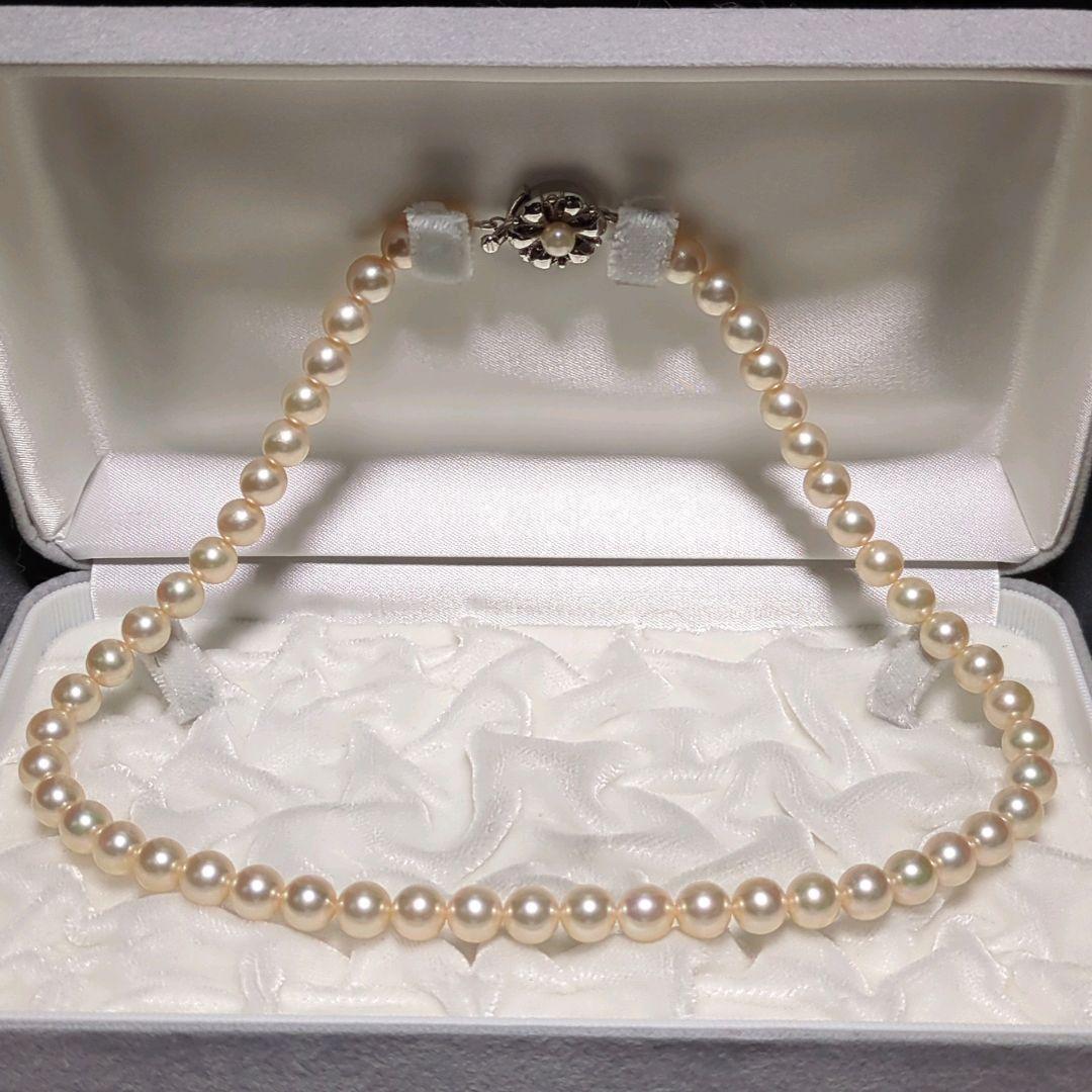 zchi【糸替え済み】あこや真珠 ネックレス 約7.5-8.0mm 423