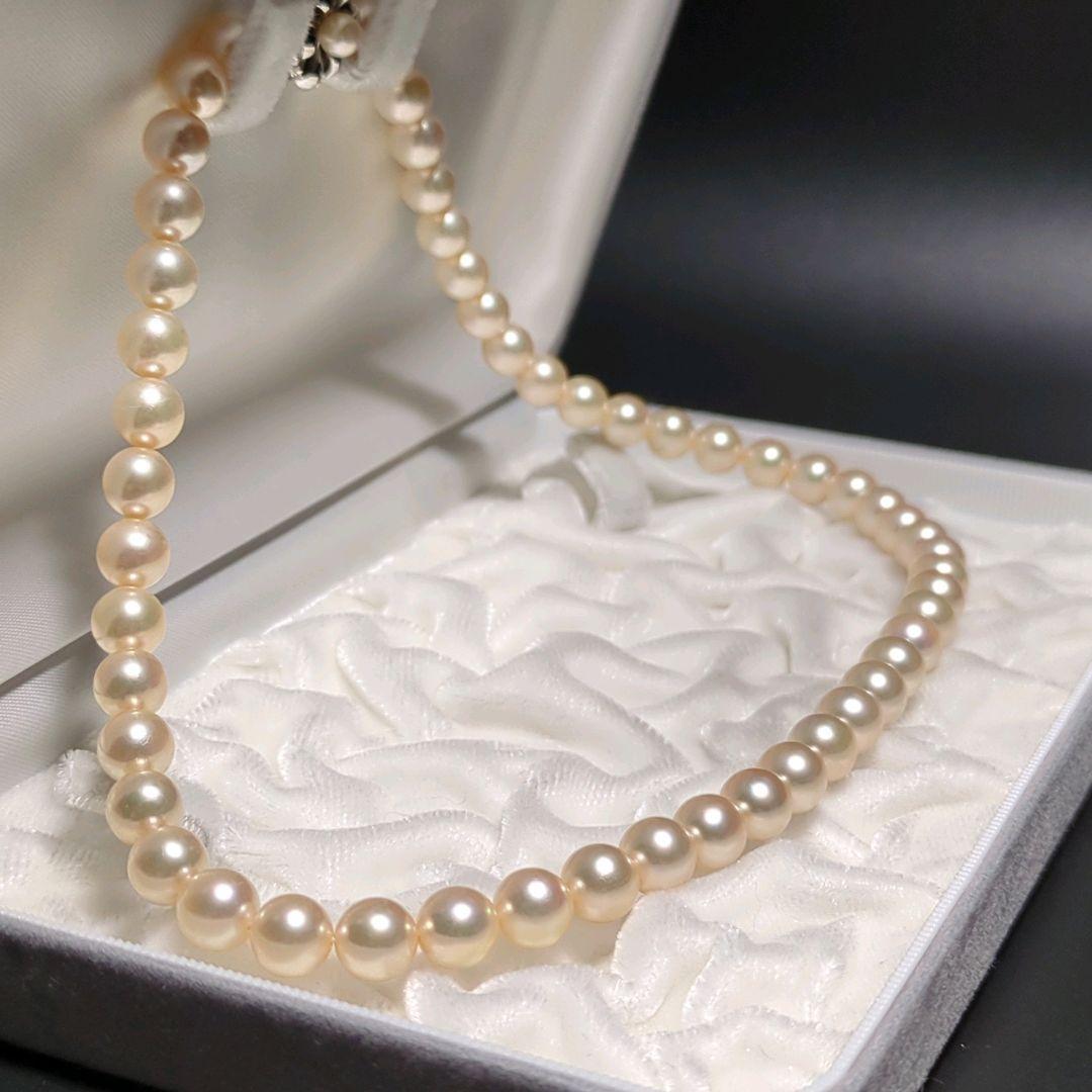 zchi【糸替え済み】あこや真珠 ネックレス 約7.5-8.0mm 423