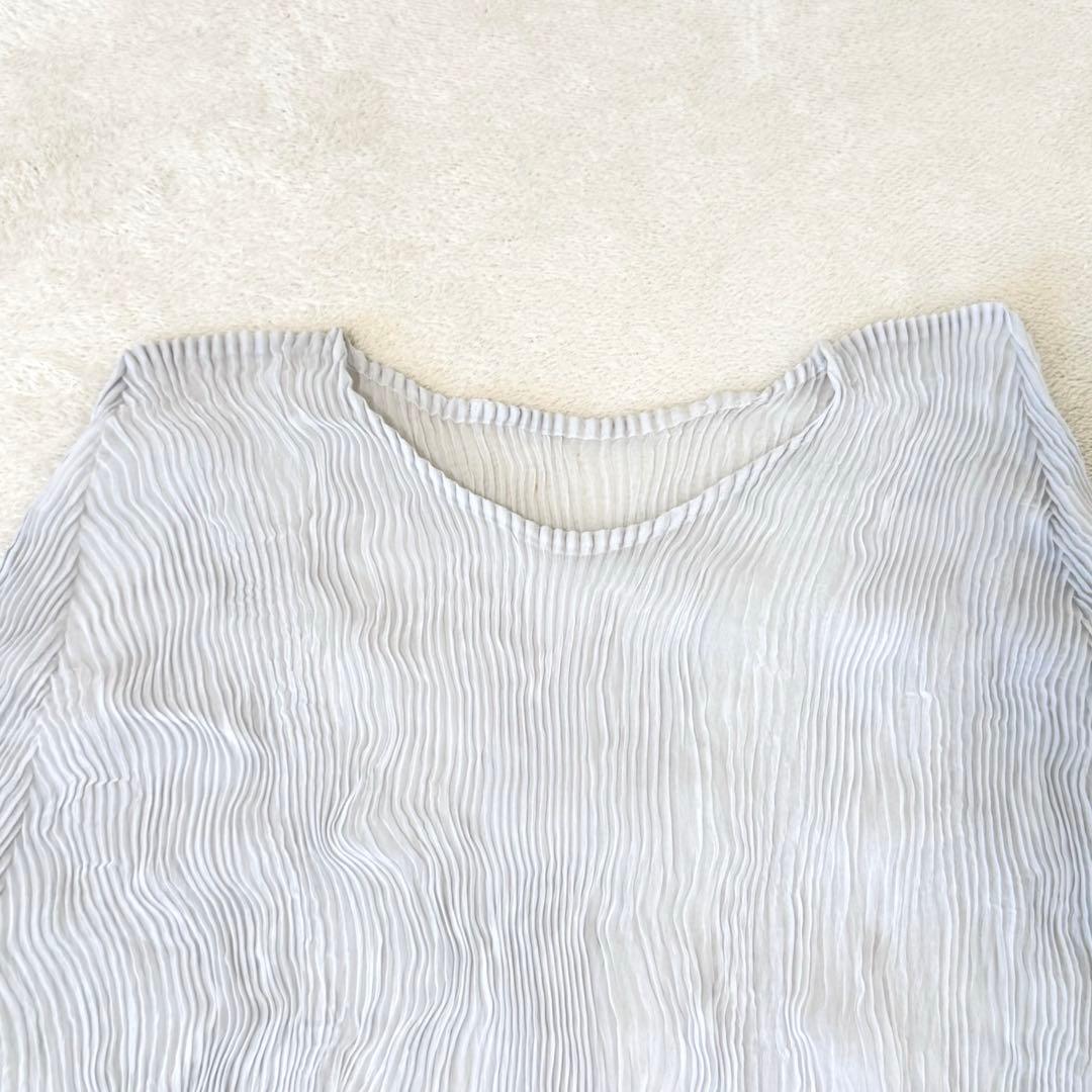 極美品✨ISSEY MIYAKE プリーツ　グレー　長袖　トップス　Lサイズ