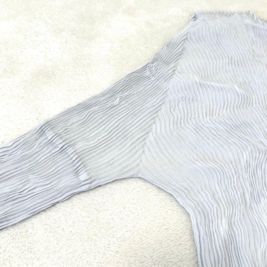 極美品✨ISSEY MIYAKE プリーツ　グレー　長袖　トップス　Lサイズ