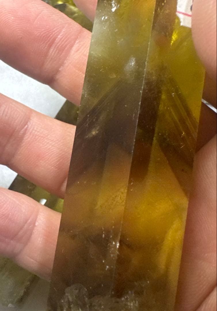 【極上品】スモーキーゼウスシトリン ファントム入り ポイント原石セット　台座付