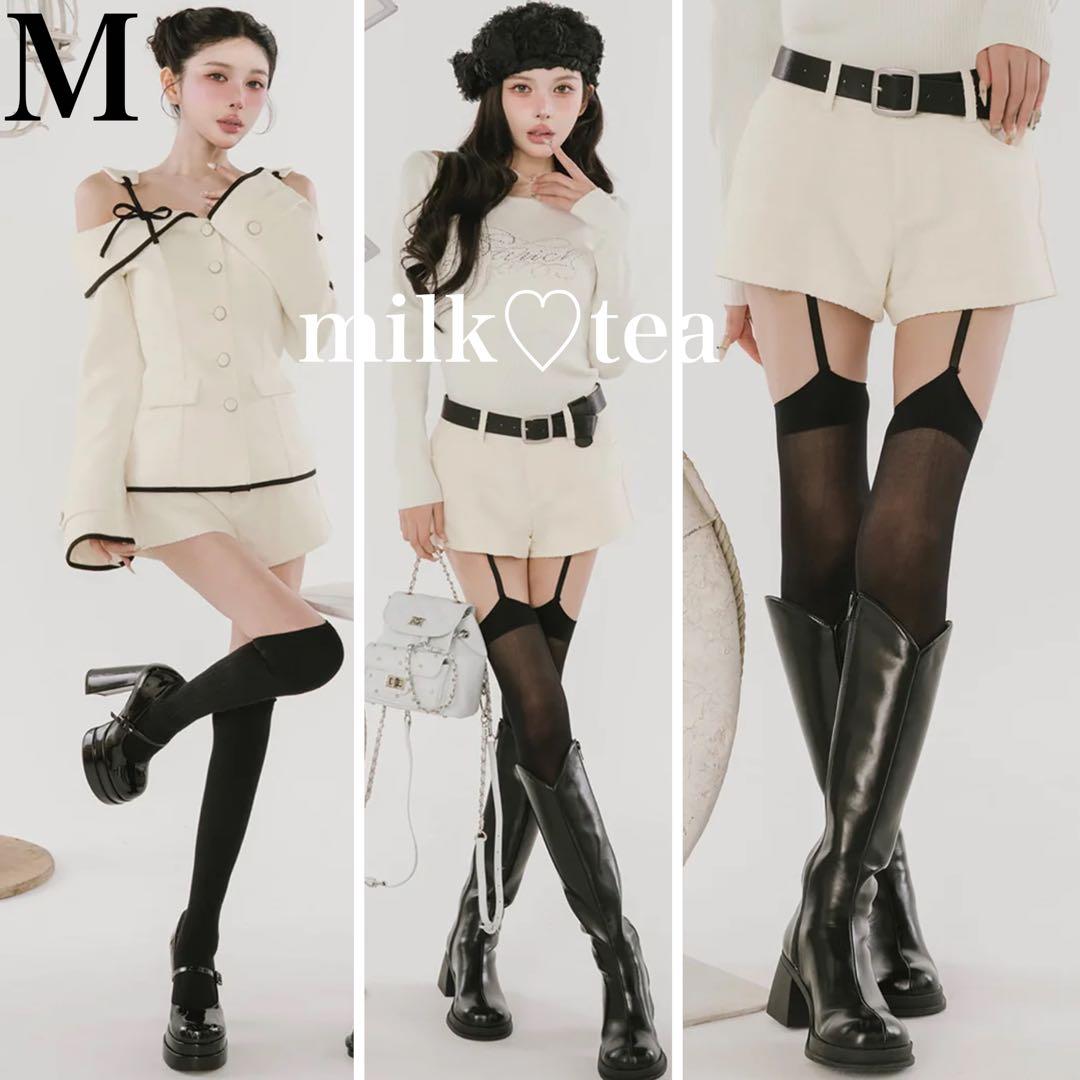 新品タグ付き ボンディングツイードショートパンツ アイボリー M