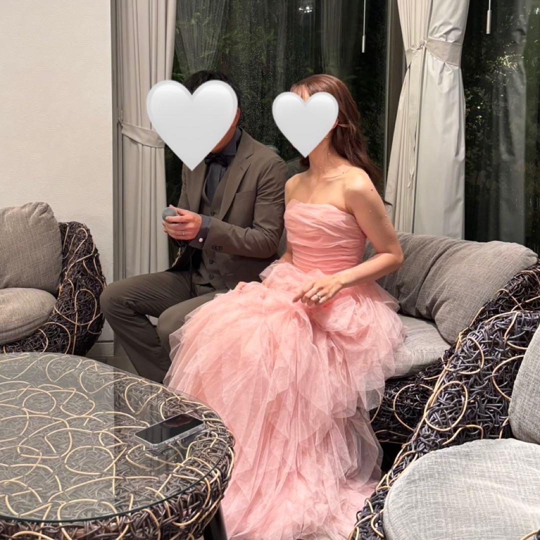 結婚式　二次会　ドレス　ピンク