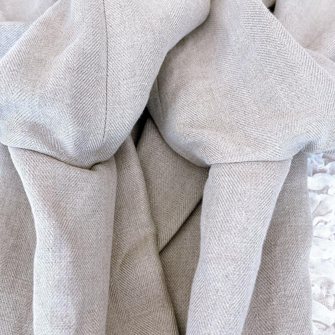 【美品】CHAOS カオス リネン ヘリンボーンテーラードジャケット ベージュ