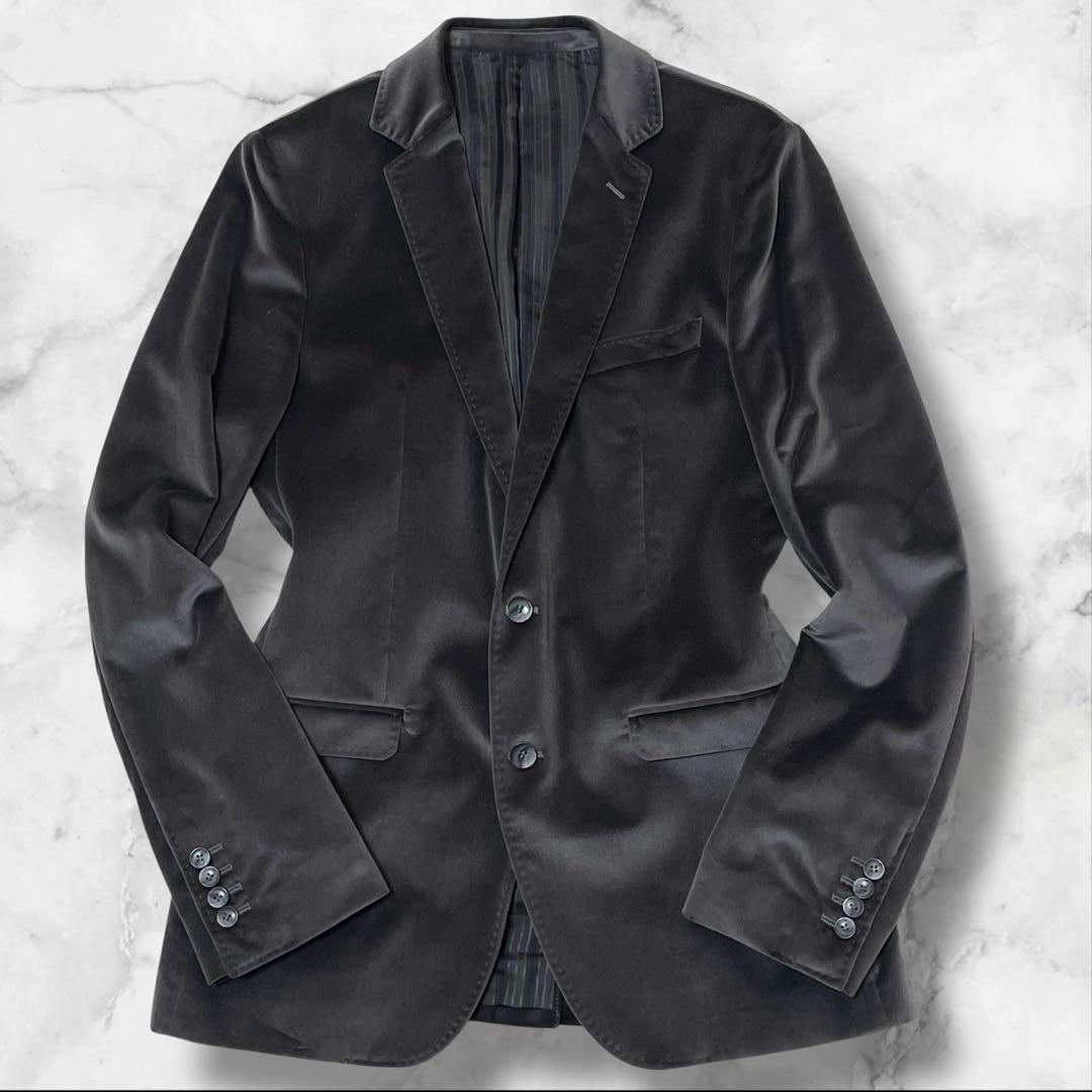 ドルチェ＆ガッバーナ ベロア テーラードジャケット グレー サイズ50