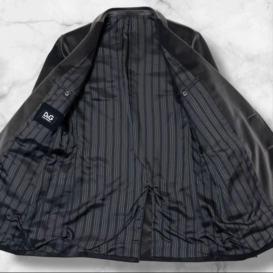 ドルチェ＆ガッバーナ ベロア テーラードジャケット グレー サイズ50