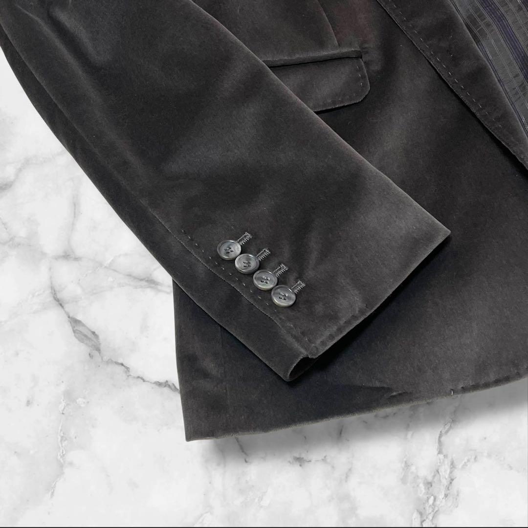 ドルチェ＆ガッバーナ ベロア テーラードジャケット グレー サイズ50