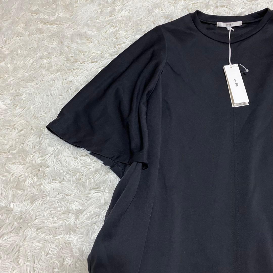 新品 UN3D アンスリード ケープスリーブワンピース ブラック ３６