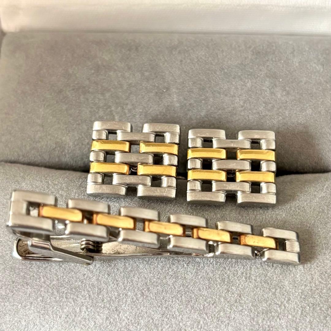 【希少】【美品】【ダンヒル】時計駒 コマデザイン カフス ネクタイピン セット