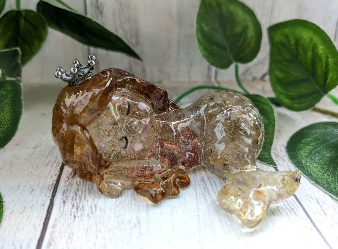 【睦月】ルチルクォーツの人魚ちゃん形オルゴナイト☆他２点