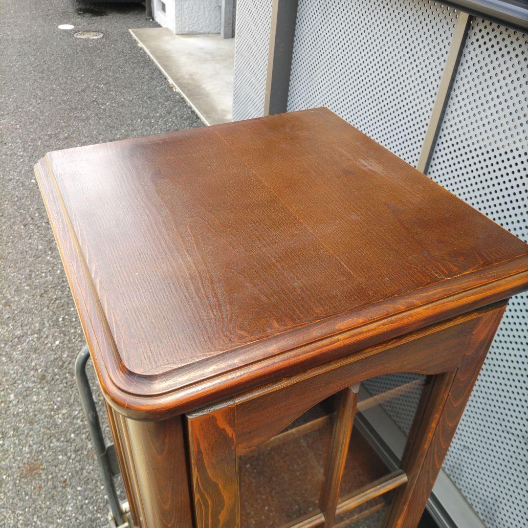 【状態良】オールドカリモク　キュリオケース　食器棚　2面採光