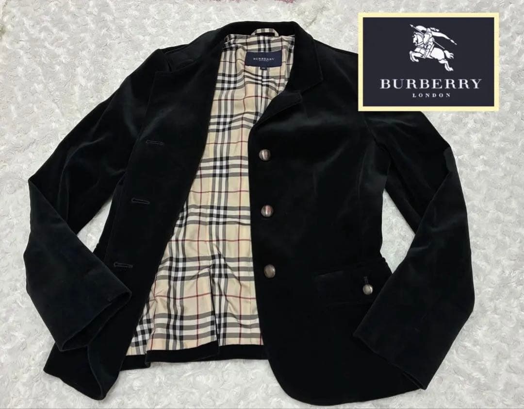 極美品　BURBERRY ベロア テーラードジャケット ノバチェック 38