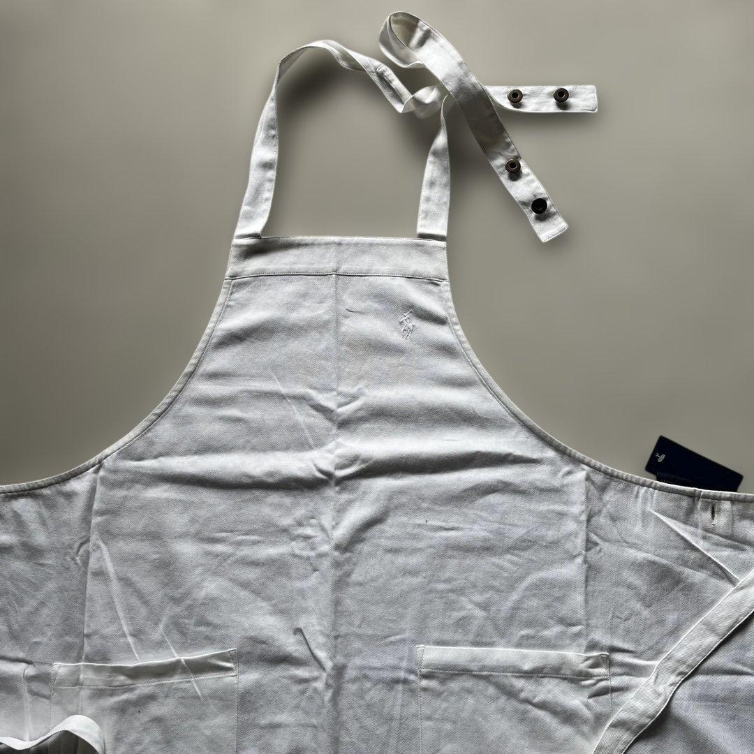 ラルフローレン　ホワイトフリルエプロン刺繍ロゴ付き