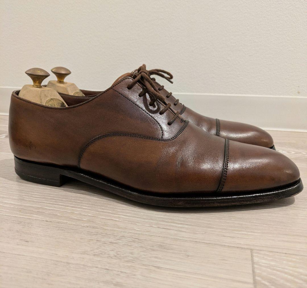Crockett＆Jones ストレートチップ AUDLEY UK7.5 茶色