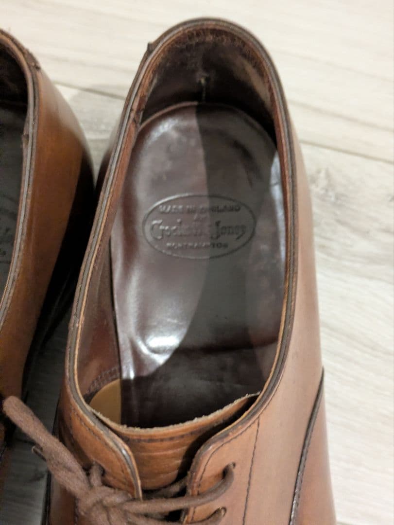 Crockett＆Jones ストレートチップ AUDLEY UK7.5 茶色