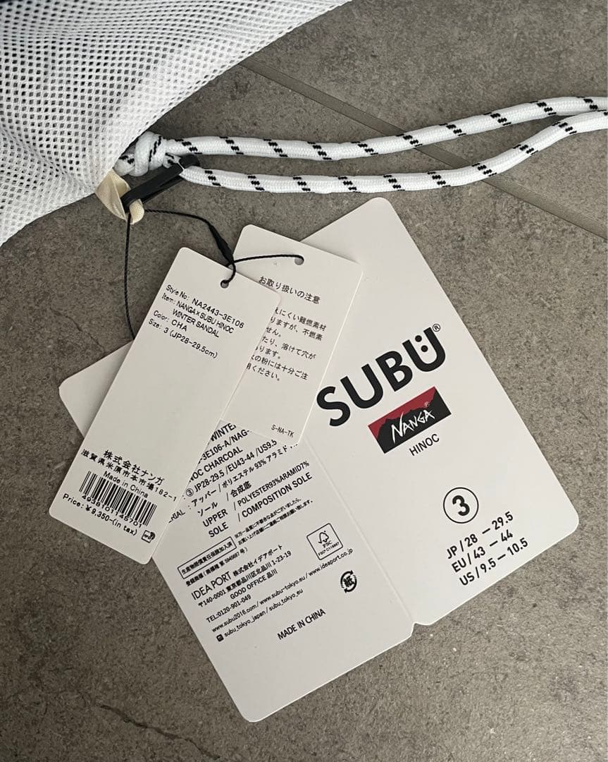 ナンガ スブ ヒノック サンダル チャコール 28-29.5cm