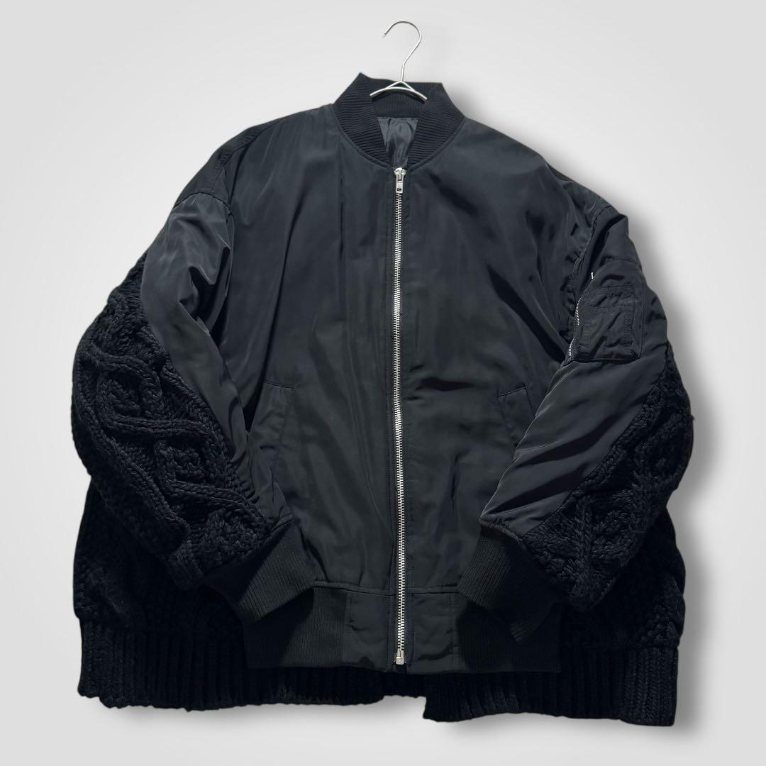 1717◆antiqua アンティカ MA-1ドッキングアウター ブラック