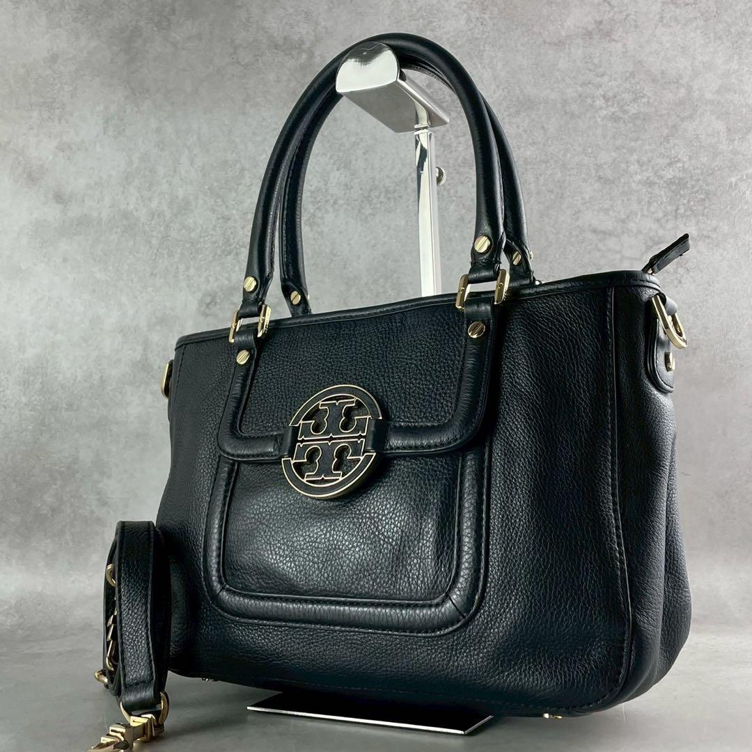 ✨美品✨トリーバーチ　アマンダ ミニサッチェル　2way メダリオン　レザー　黒