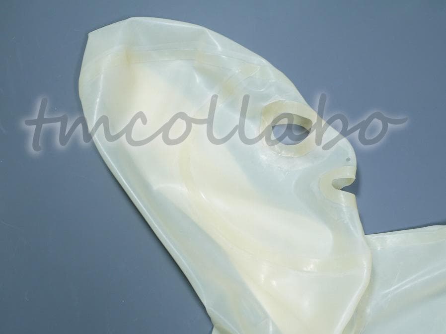 【55dmbxy】ラテックス製マスク一体型P付全身スーツ★男性XXL★透明