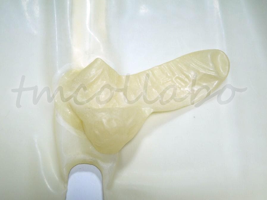 【55dmbxy】ラテックス製マスク一体型P付全身スーツ★男性XXL★透明