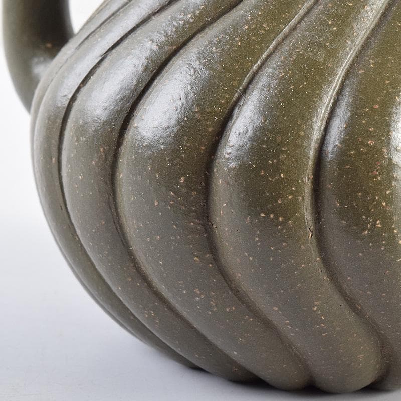 中国　顧景舟銘　紫砂　緑泥　急須　茶壷　合わせ箱　M　R7623