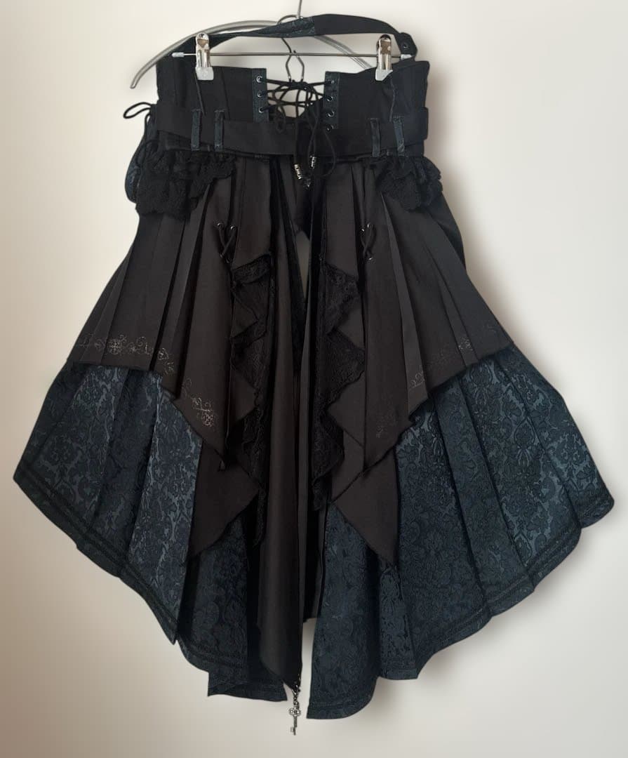 【新品未使用】OZZONESTE 黒×深緑 コルセットスカート