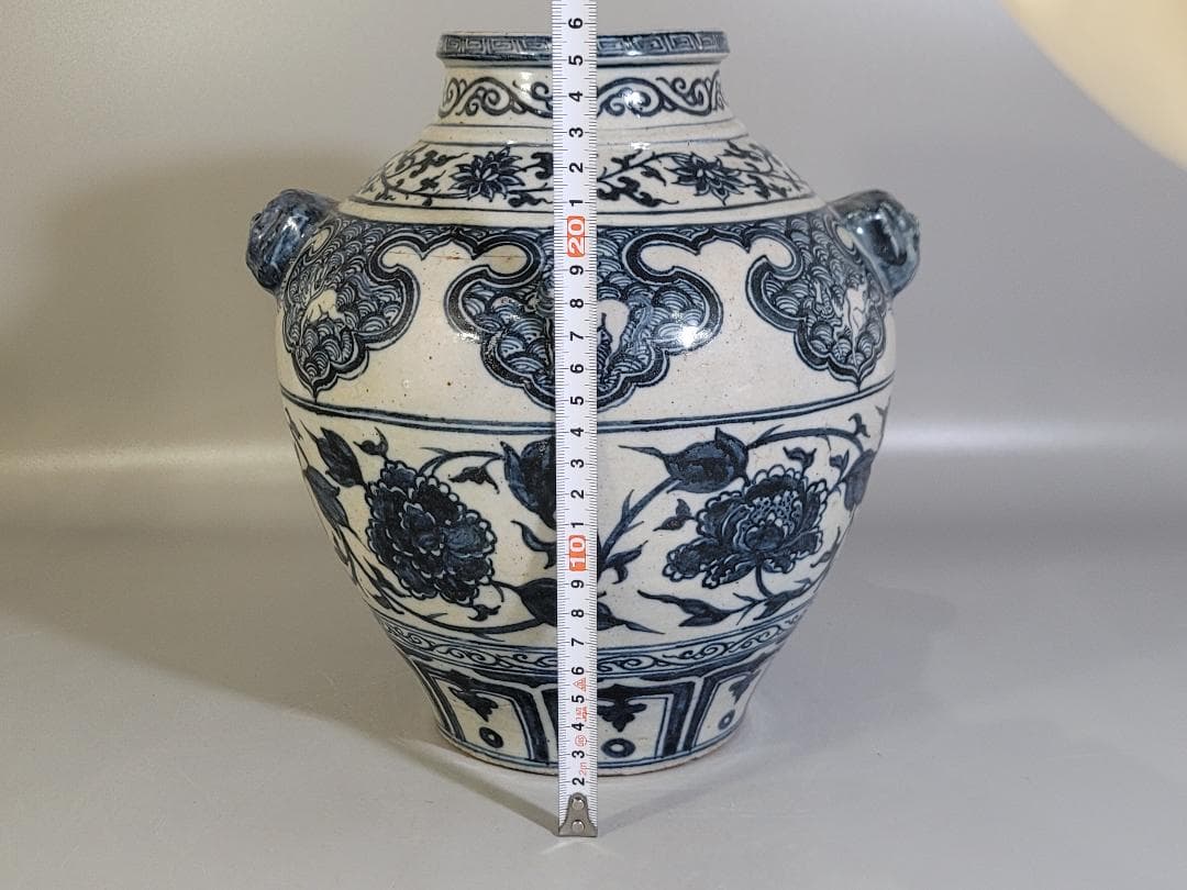 中国 染付 纏枝蓮花紋 瓶