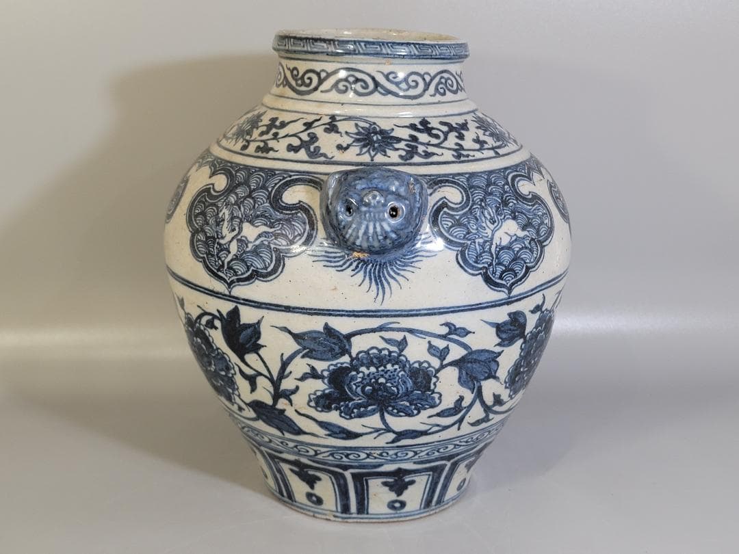 中国 染付 纏枝蓮花紋 瓶