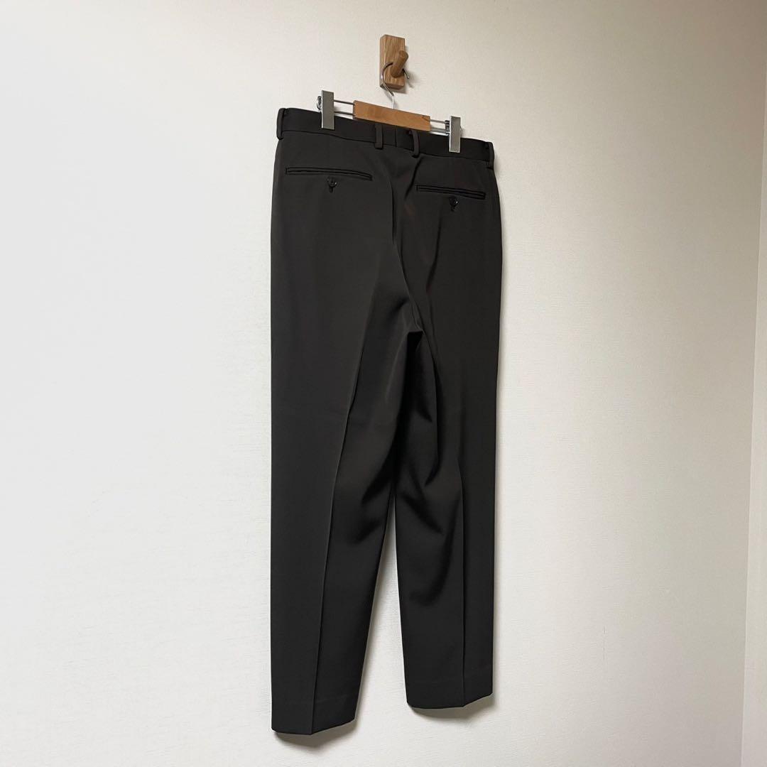 美品 23AW オーラリー スラックス ブラウン ウールライトマックスギャバジン