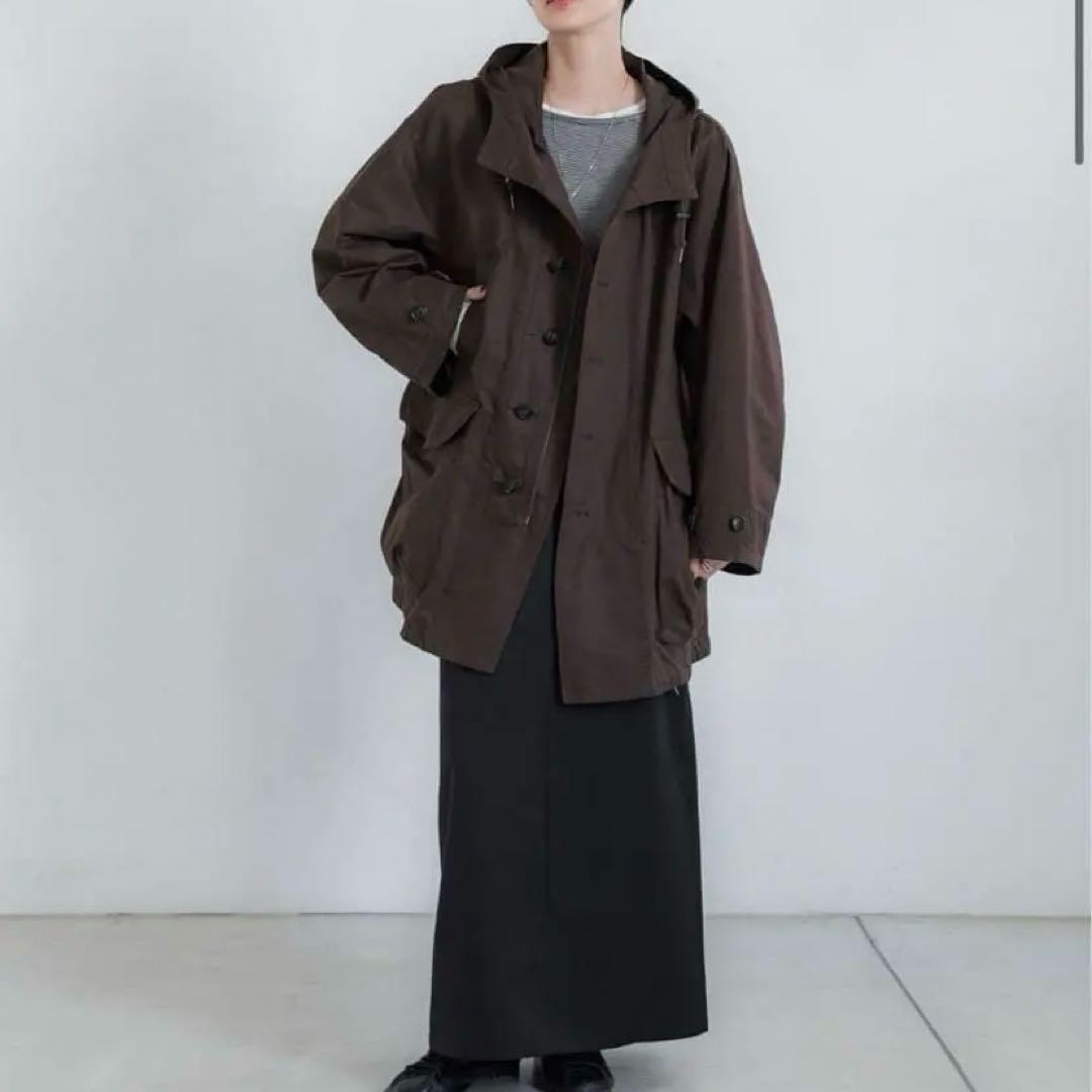 25年モデルcrewre クルーレ ピーチスキンモッズコート ダークブラウン