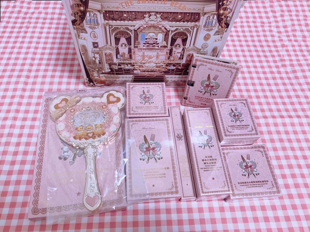 【未使用】フラワーノーズ　スウィーティーベア　コレクション　豪華9点ピンクセット