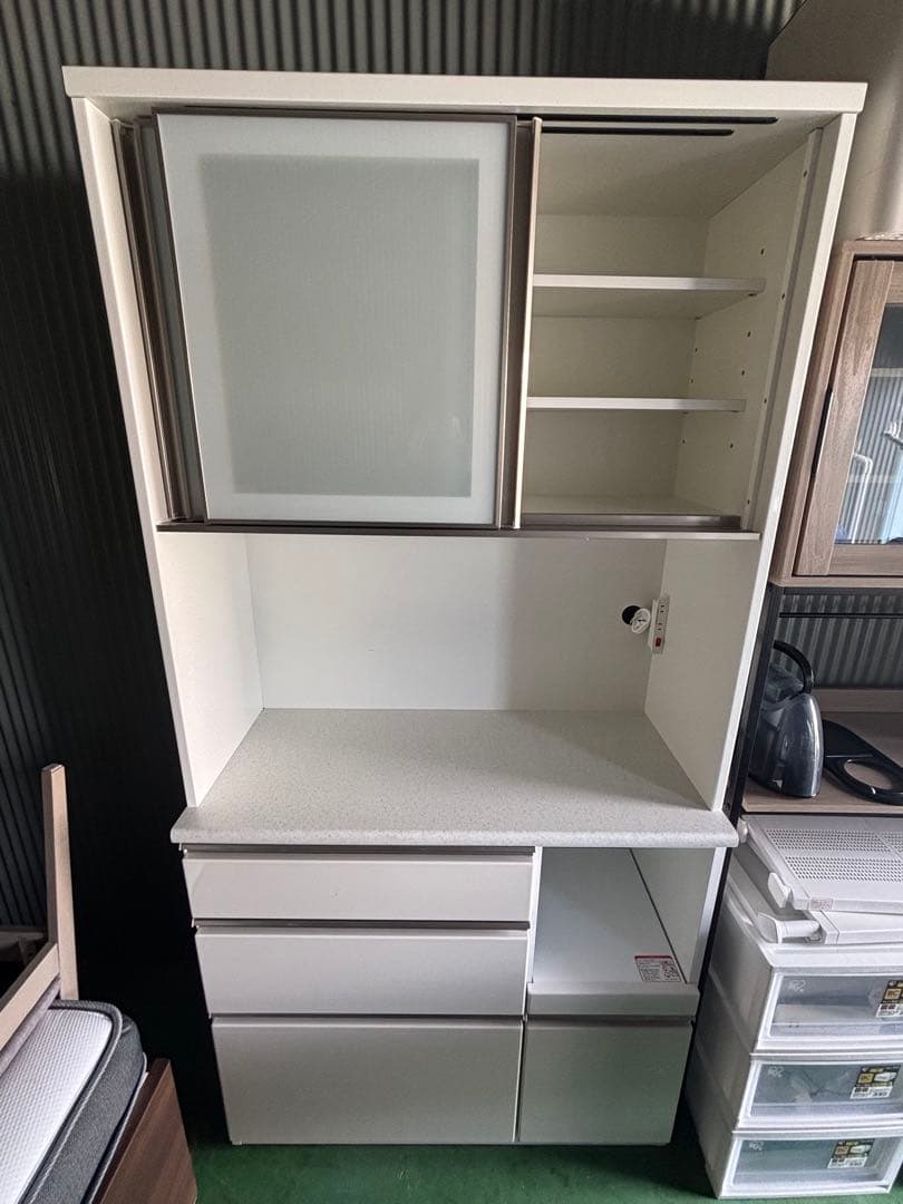 ニトリ★キッチンボード★食器棚★アルミナ2 100KB ★ホワイト★