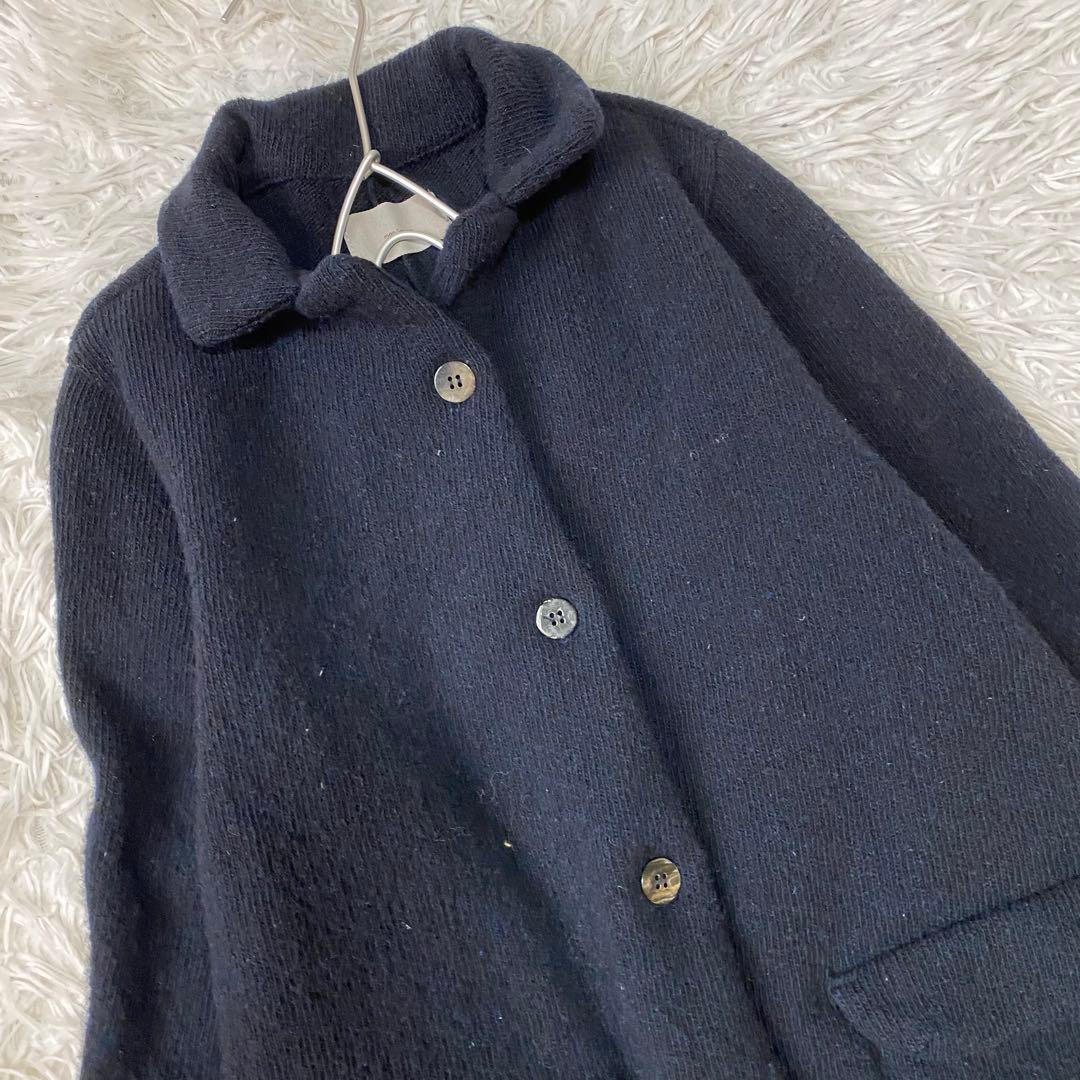 mon Sakata ウール100% ニットジャケット カーディガン 襟付き