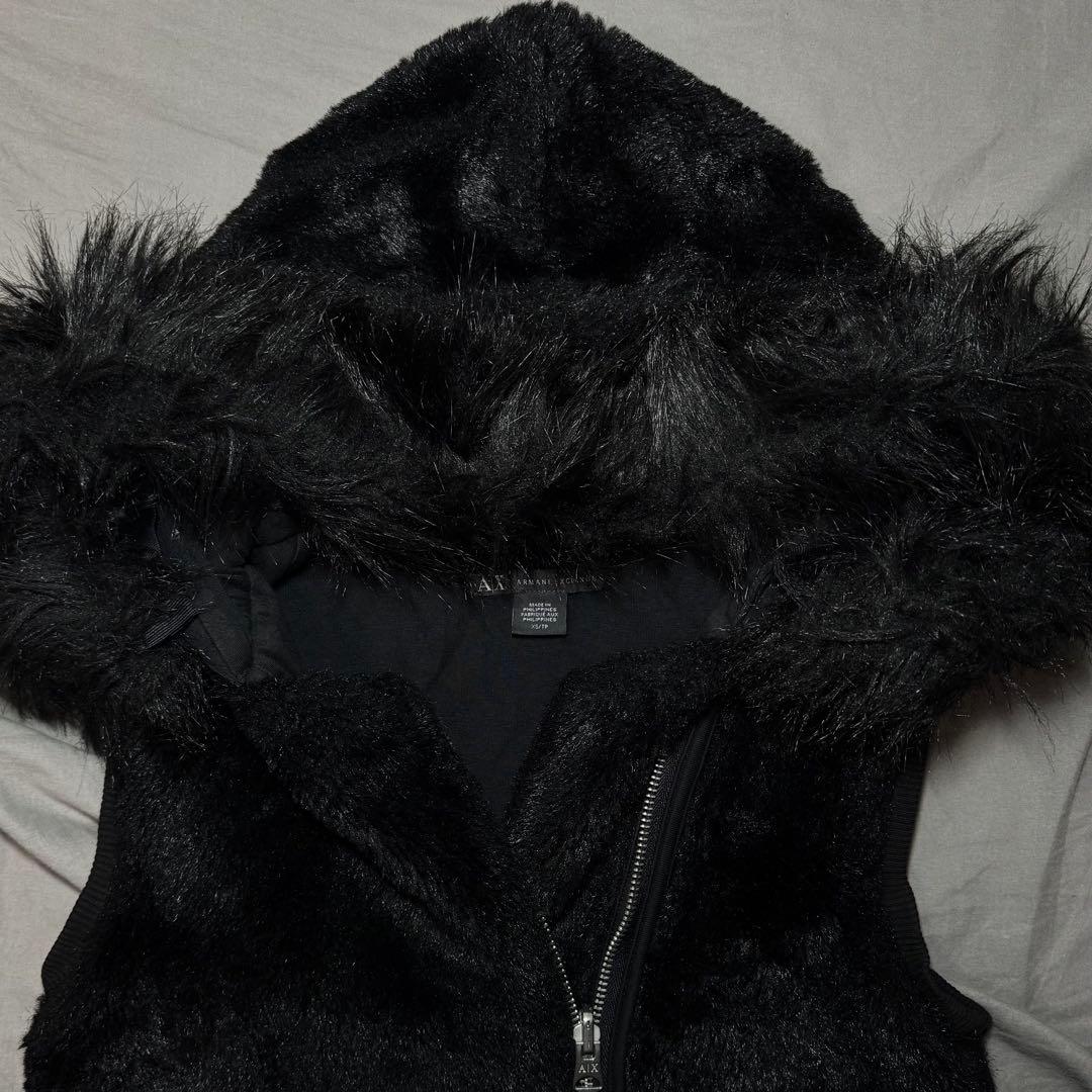 00s armani exchange ファー ボアベスト 平成ギャル グランジ