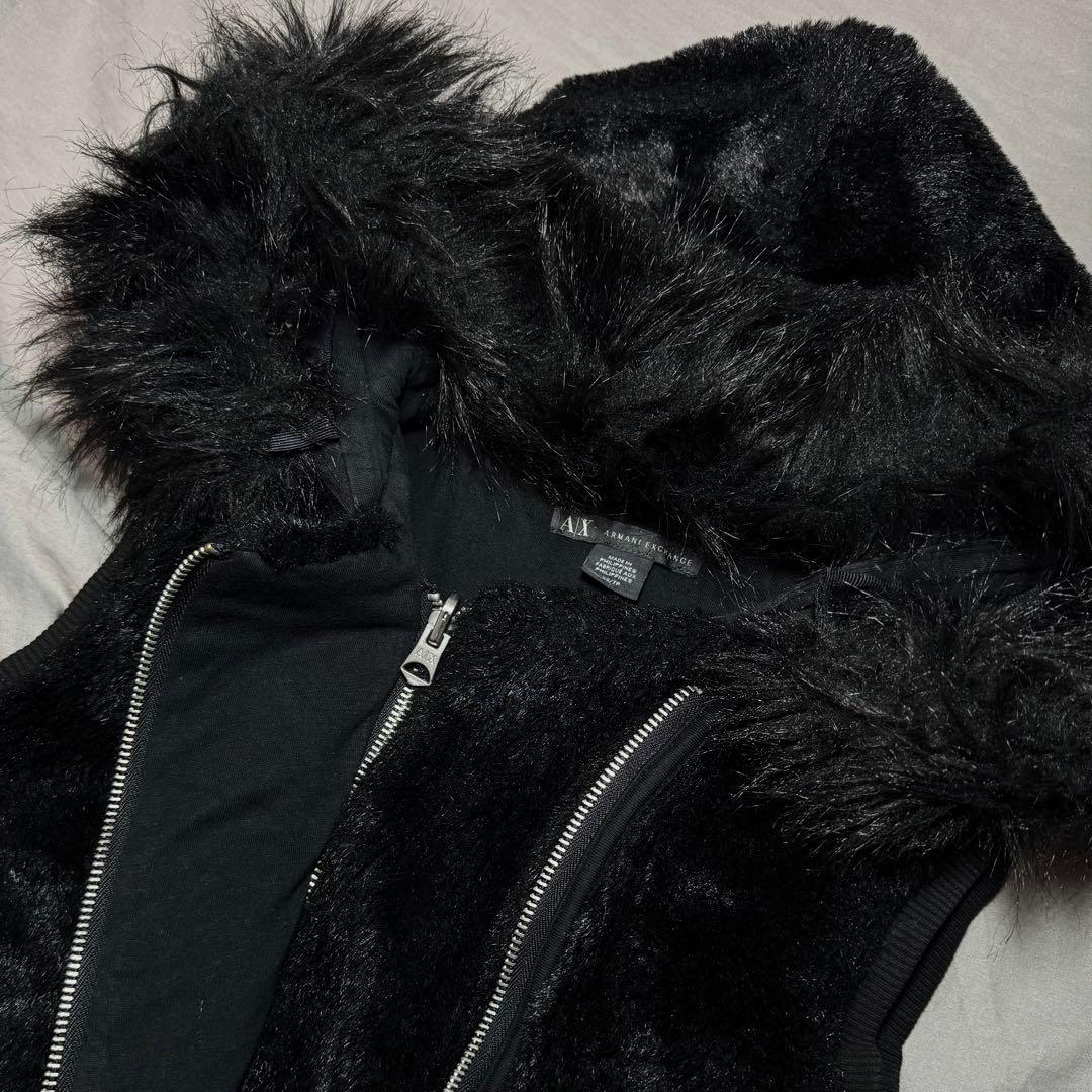 00s armani exchange ファー ボアベスト 平成ギャル グランジ