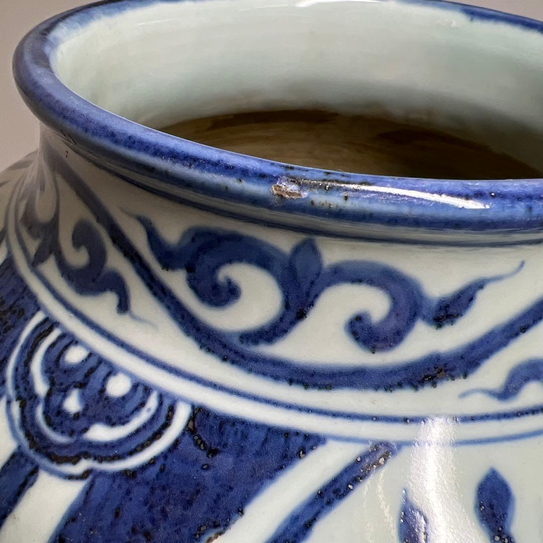 江戸中期　古伊万里　芙蓉手壷　高さ約30㎝　東Y8-0105☆2Fタウチ