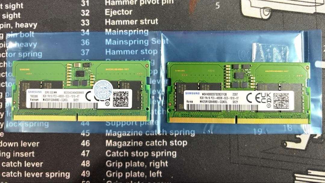 DDR5 8GB 4800MHz メモリ2枚セット ノートパソコン用