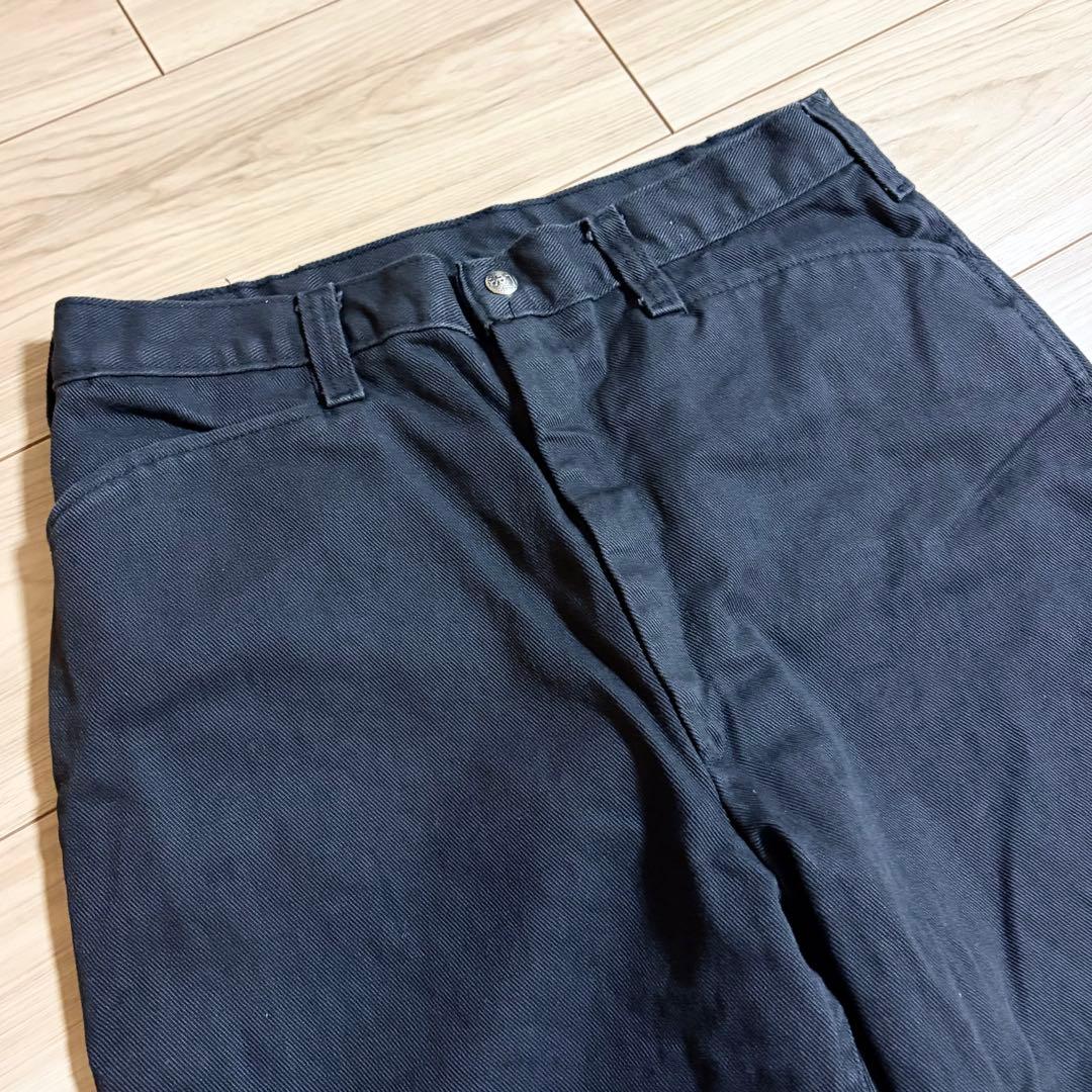 70s 80s Lee ワークパンツ 黒 コットン USA製 フリスコ