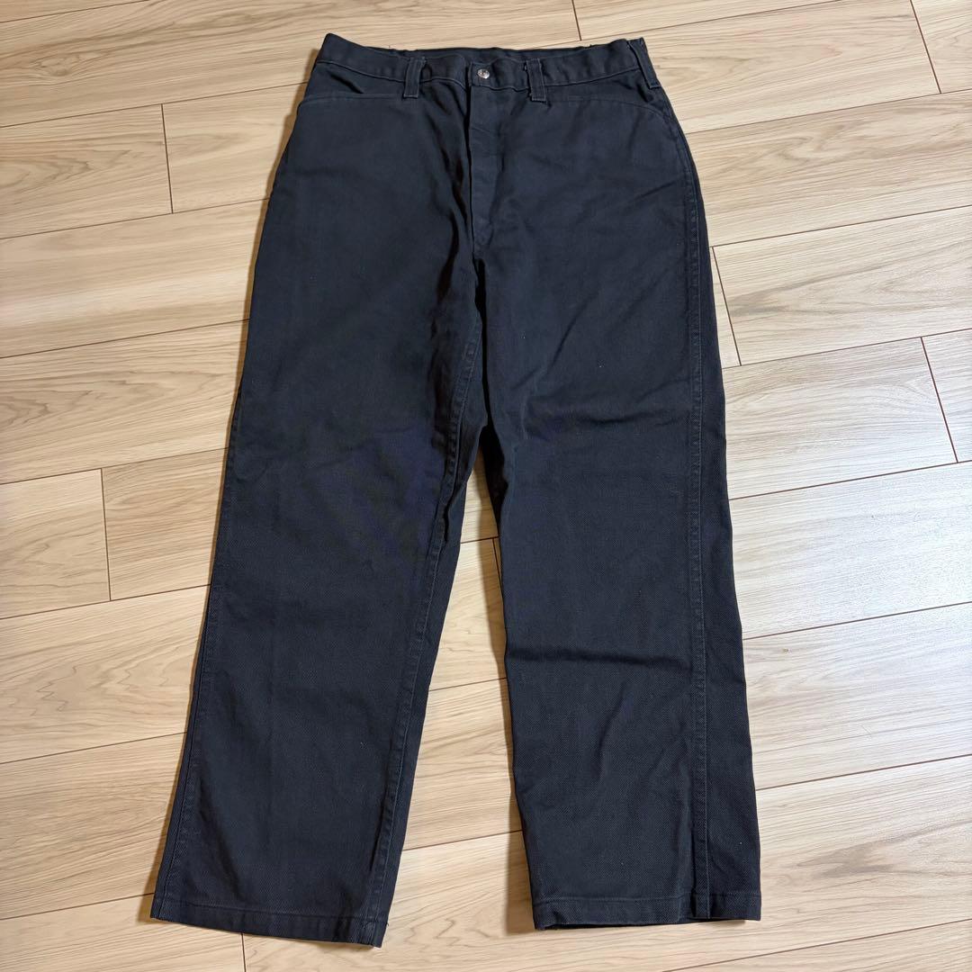 70s 80s Lee ワークパンツ 黒 コットン USA製 フリスコ