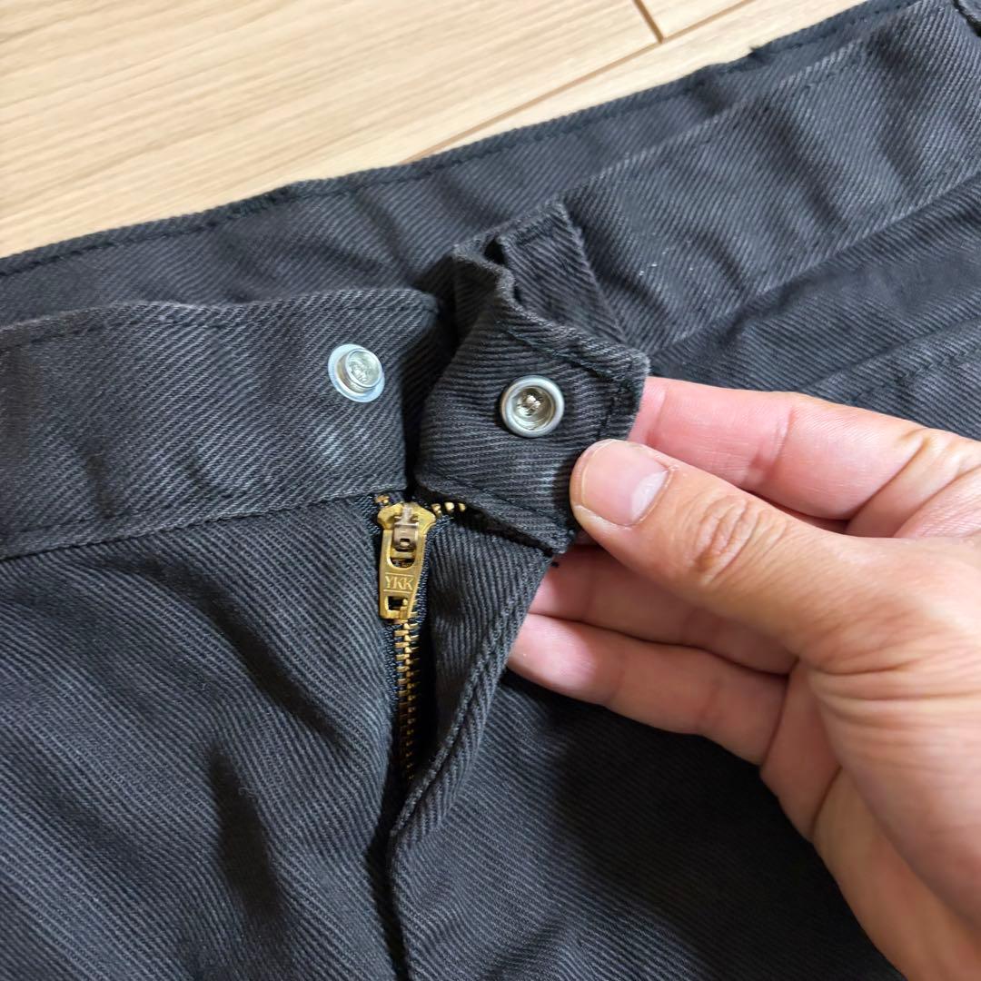 70s 80s Lee ワークパンツ 黒 コットン USA製 フリスコ