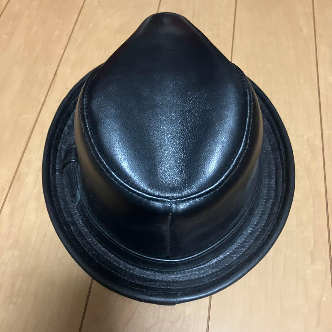 ニューヨークハット　ラムレザー　ブラック　L USA