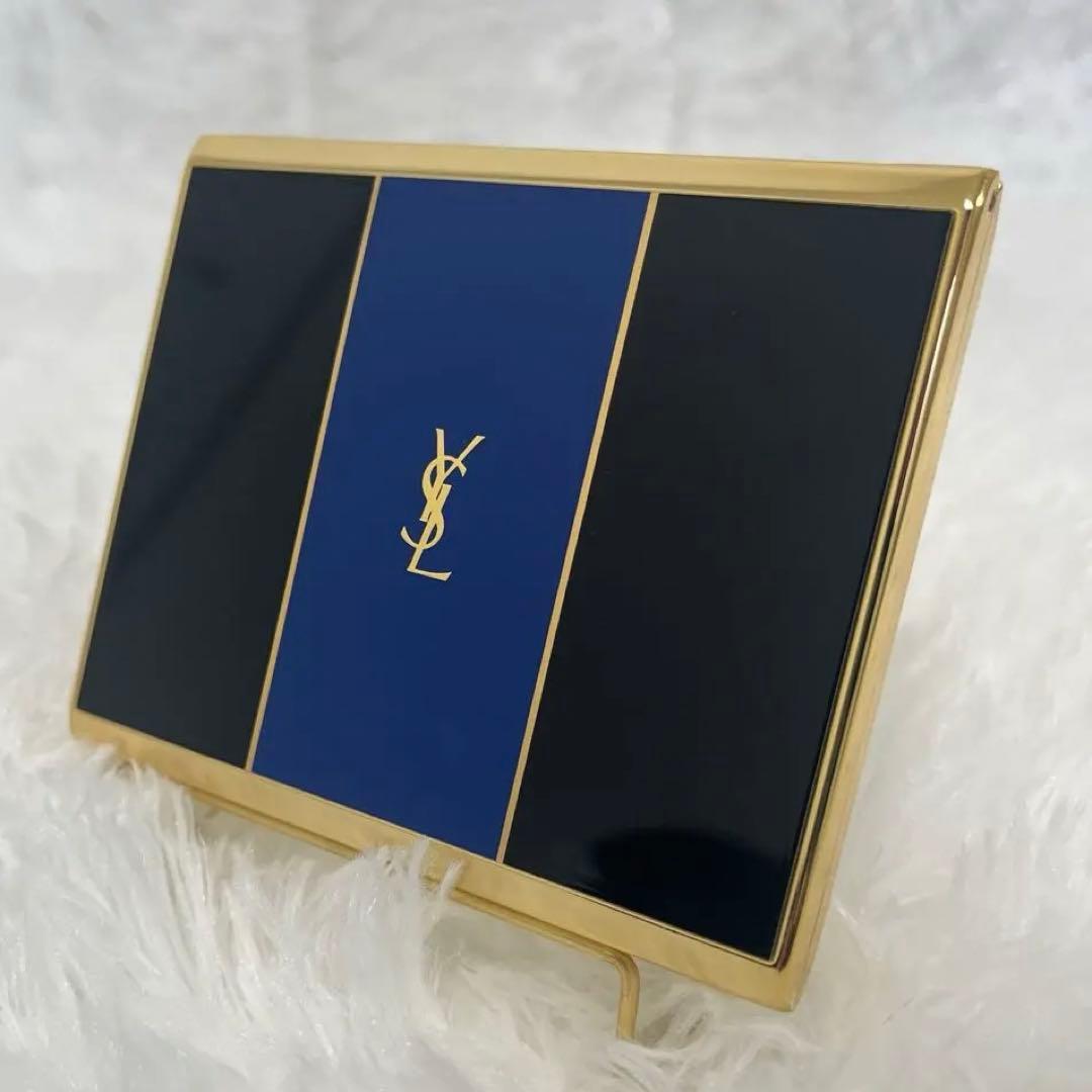 【極美品】イヴ・サンローラン　YSL　カードケース　名刺入れ　ゴールド　ブルー