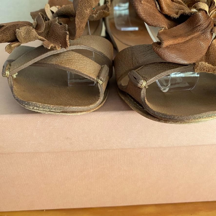 【美品】　MIUMIU　ミュウミュウ フラワーサンダル 36